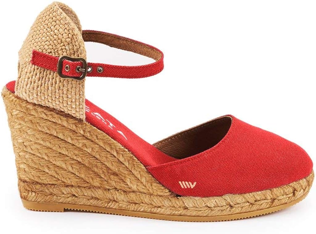 Espadrillas Escala Con Zeppa 6.3 Cm - Fatte A Mano In Spagna, Lacci Alla Caviglia