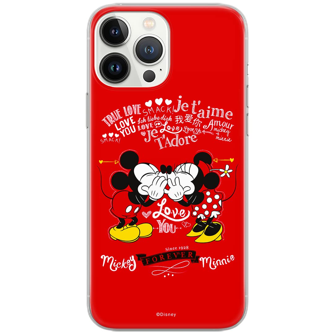 ERT GROUP mobile phone case for iPhone 13 PRO original and officially licensed Disney pattern Mickey and Minnie 005 optimally adapted to the shape of the mobile phone, case made of TPU