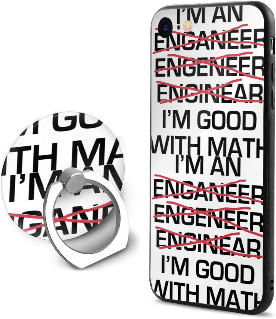 Human Vehicle Life HVL for Magnetic Cell Phone 7/8 Case Soft, 360 Rotation for Dashboard Compatible with 7 8 Holder Ring Stand Black Border - I'm an Engineer I'm Good at Math Sarcastic