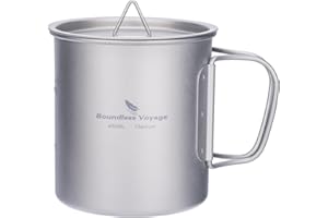 Boundless Voyage Titanium Pot Cup Mug with Lid Hook Collapsible Folding Handle Ultralight Tableware Portable Cookware Drinkwa