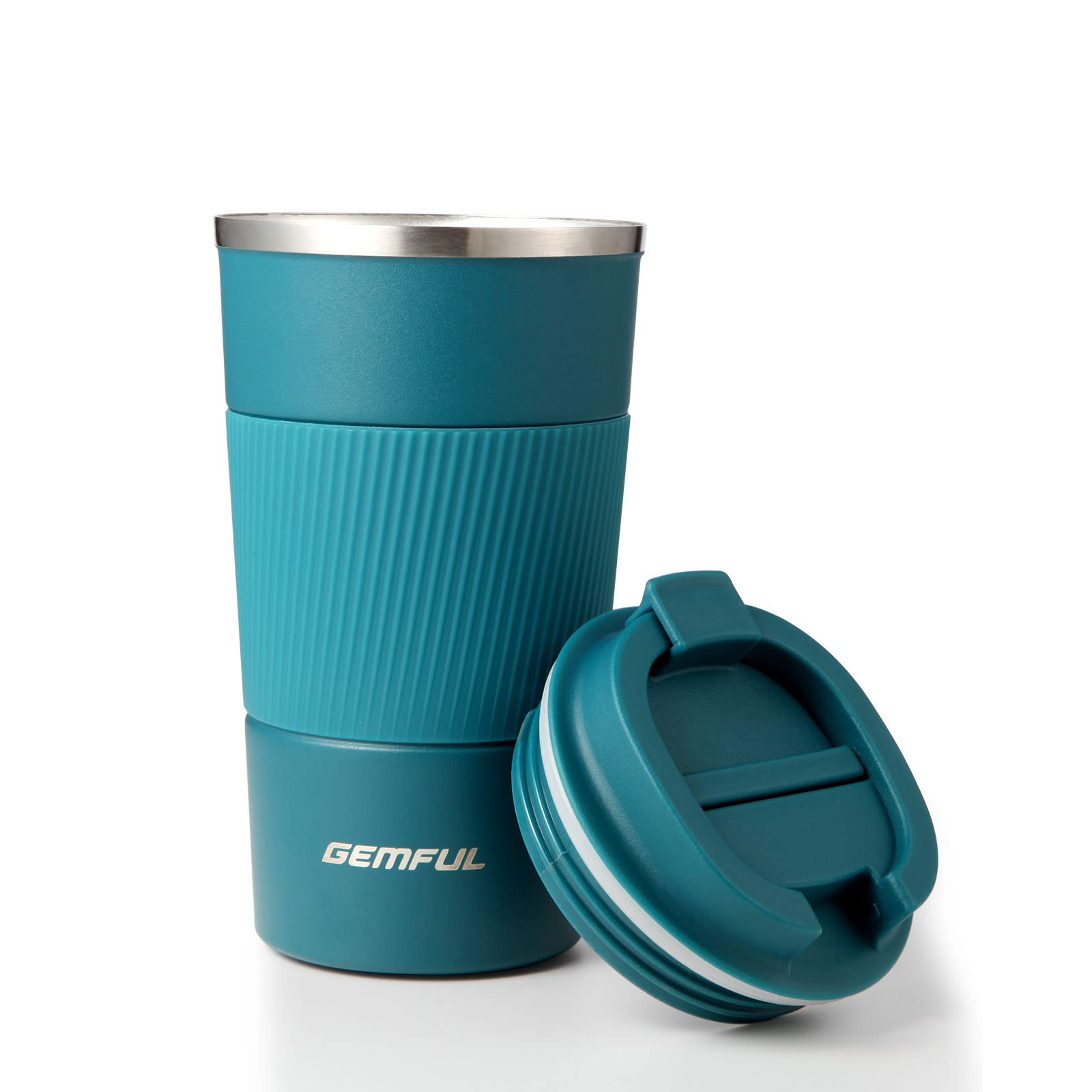 GEMFUL Travel Mug Thermal Double Walled Stainless Steel Leakproof Coffee Cup for Hot & Cold Drinks 510ml