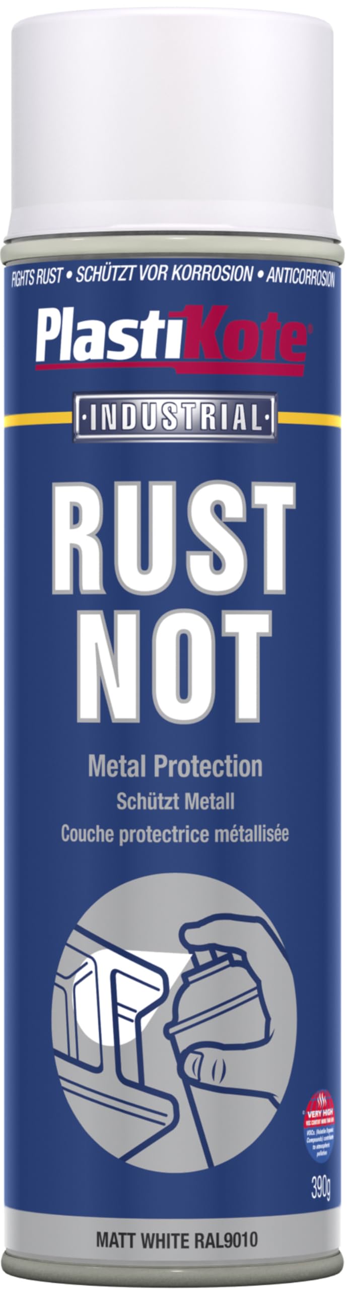 Plasti-kote 782 500ml Rust Not - Matt White