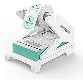 Rongta Label Holder for Rolls and Fan-Fold Labels, Thermal Sticker Roll Holder for Desktop Thermal Printer, Label Dispenser, Supplies for Office, Home (White)