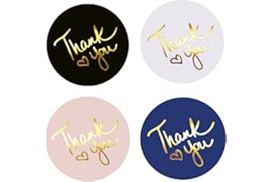 IBAKE Thank You Stickers | Thank You Stickers for Small Business | 500 Self-Adhesive & Waterproof Stickers with Beautiful Design | Strong and Durable (Classic, 1.5 Inch)