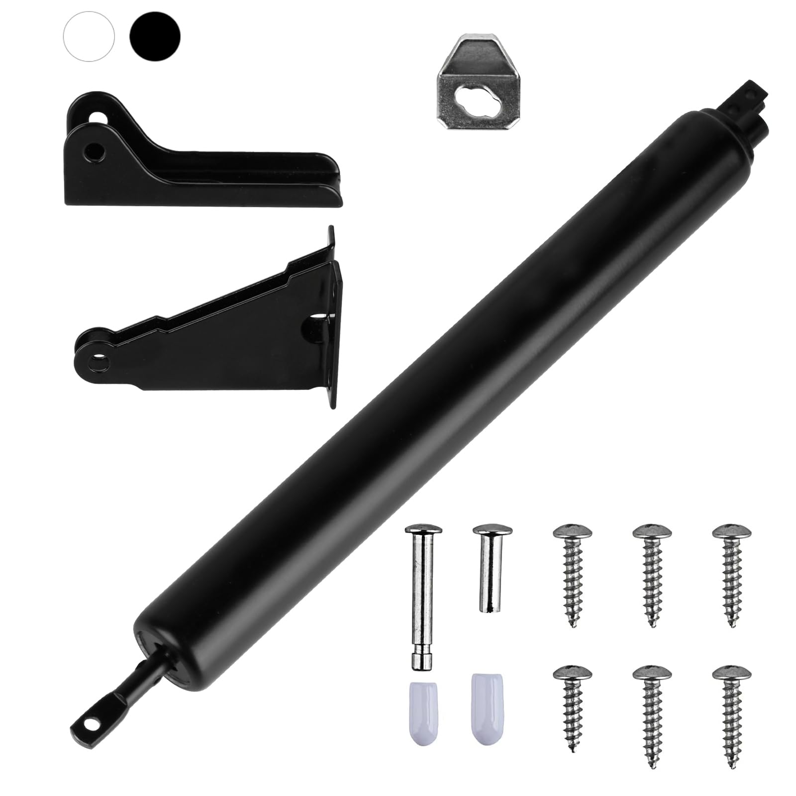 Photo 1 of Storm Door Closers,1 Pack Screen Door Closer, Pneumatic Door Closer Bracket Adjustable Closing Door Cushion Speed,Door Spring(Black) ?