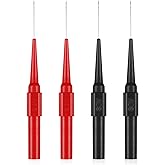 4Pcs 0.7mm Test Probe Pins, Multimeter Probes Non-Destructive Insulation Wire Piercing Needle, Stainless Steel Back Probe Pins, Super Tip Multimeter Probes for Banana Socket Plug, Car Tester Probes