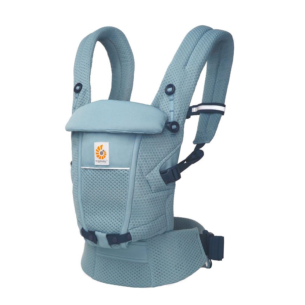 Ergobaby Adapt Carrier for Newborns, from Birth, 3 Positions, SoftFlex Mesh, Ergonomic Baby Front-Inward and Back Carry Position, Slate Blue
