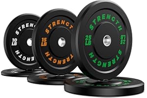XDDIAS Bumper Plates, Olympic Bumper Plates Set, 2-Inch Rubber Weight Plates with Steel Insert for Weight Lifting and Strength Training - Sold in Single, Pairs or Sets