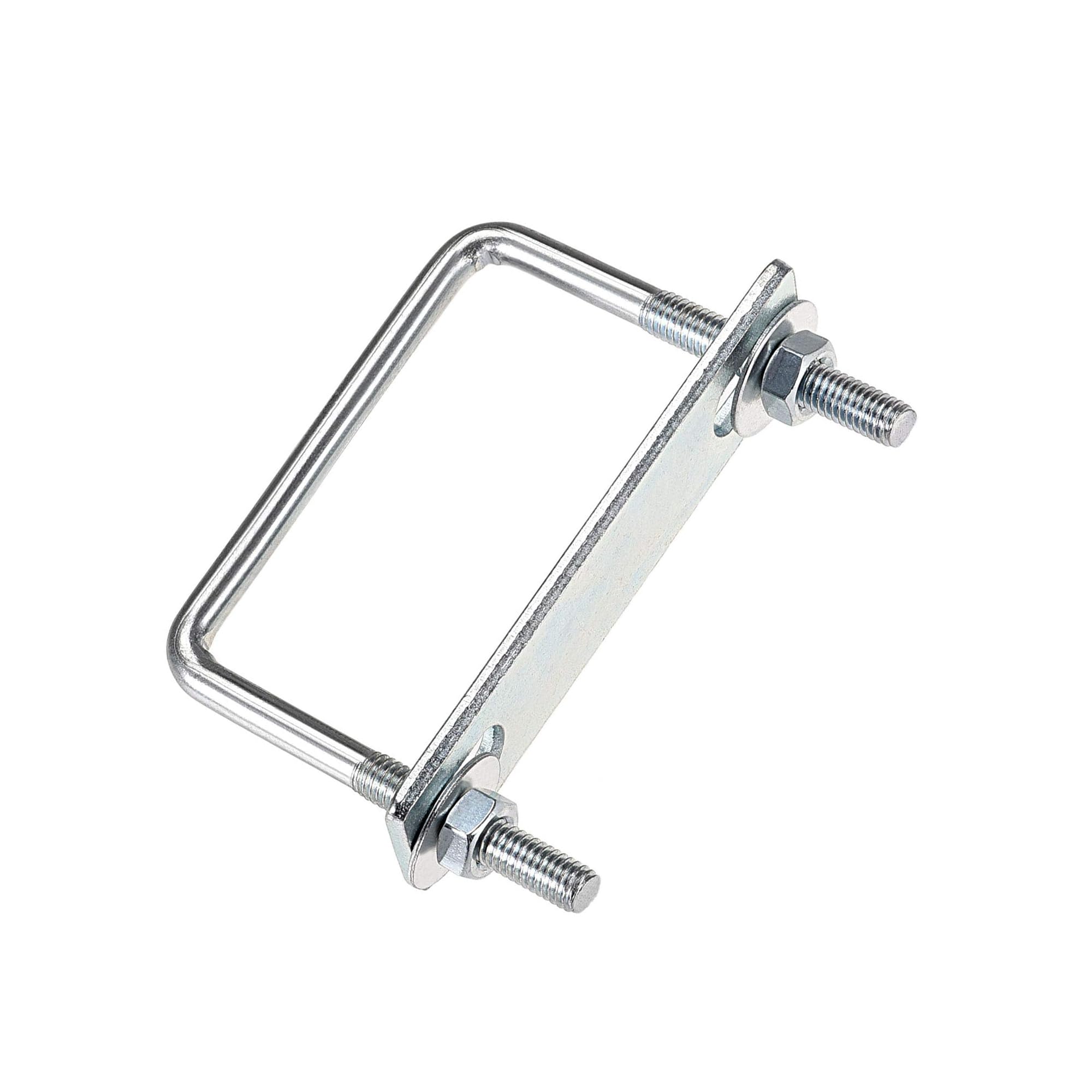 MACHSWON Square U-Bolt,1 Set Carton Steel M6 U Bolts 60mm(2-3/8") Inner Width 65mm Length with Nuts and Frame Plate for Automobiles Boat Trailer