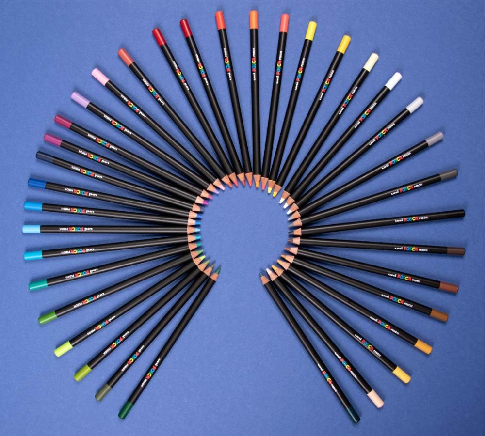 Uni-Ball Posca Pencil Oil Box 36 Colours, Multicoloured, Regular, 36 count (Pack of 1) - Image 4
