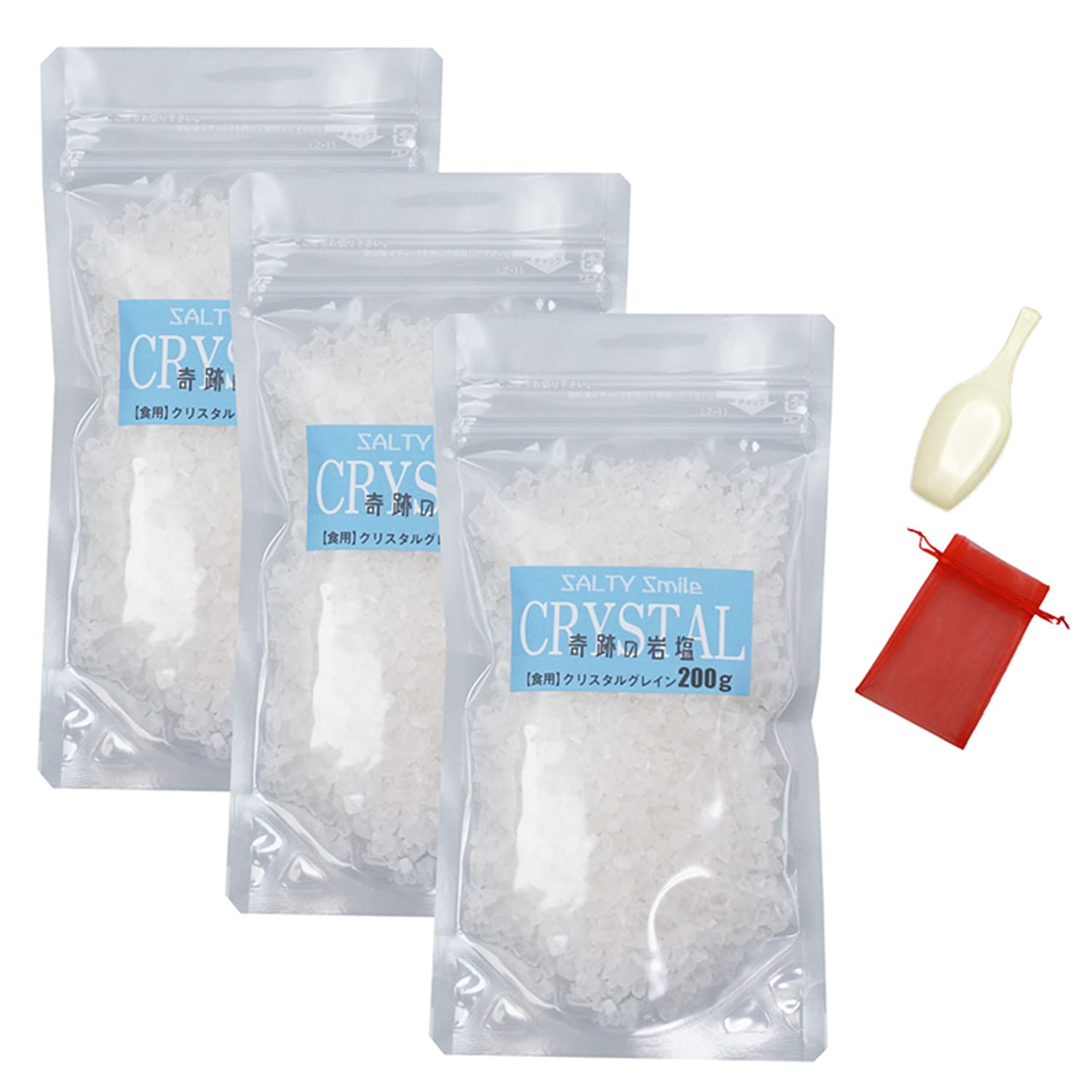 奇跡の岩塩 クリスタルソルト ミルタイプ【食用】ミル用 (200g 3袋) の商品画像