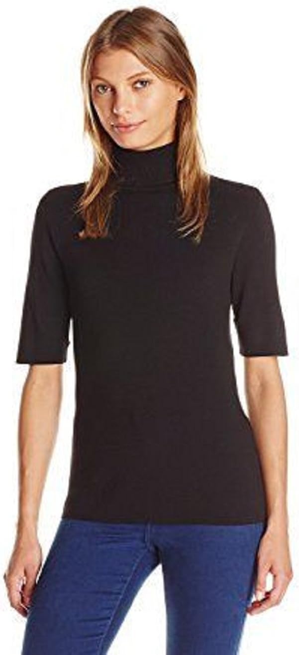 METLUQ M0D4 Ladies Turtle Polo Roll Neck Short Sleeve Plain Stretch T Shirt Top Jumper 8-26 