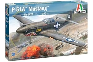 Italeri -1423 P-51A Mustang, 1:72 Scale, Model Kit, Plastic Model to Assemble, Modeling, Grey, IT1423