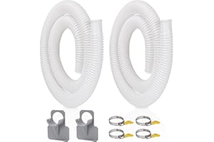 BEWAVE Pool Pump Hose for Above Ground Pools, 2 Pack 1.25" Diameter Pool Filter Hose Accessory Pool Pump Replacement 59 Inch Long with 2 Clamps and 2 Pipe Holders