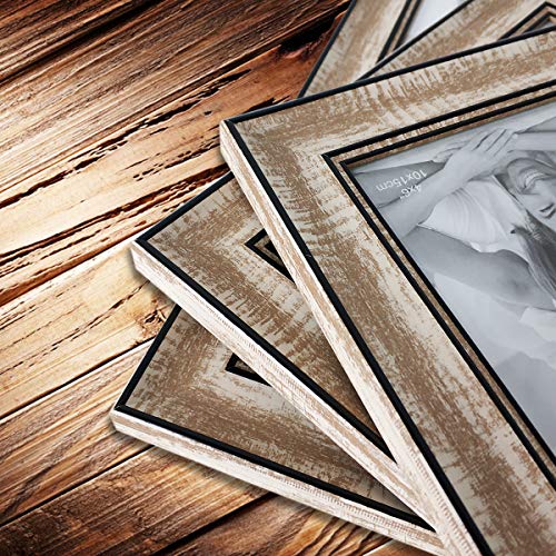 Q.Hou Picture Frames 8x10 Rustic Brown Whitewash Wood Color High Purity