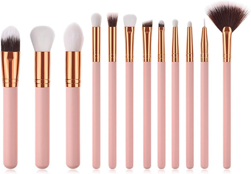 Daliuing Multipurpose Makeup Brush Set 12 pcs Complete Beauty Cosmetic Brush Kit with Eyeshadow Eyebrow Eye Liner Lip Powder Bush