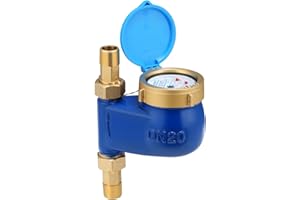 MEASUREMAN 3/4" Non-Pulsed Multi-Jet Cubic Meter Water Meter Blue Brass Body 20mm Flow Garden Hose Outdoor Measurement​
