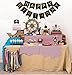 LOVELY BITON Large Black Happy Birthday Wall Banner, Black Party Decorations, Versatile, Beautiful, Swallowtail Bunting Flag garland Surprise Ideas