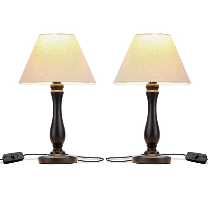 Brightech Noah - Bedside Table Lamp Set of 2: Elegant ...