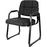 Waiting Room Chairs - Reception Chair with Padded Seat, Metal Frame, Lobby Chairs for Conference Room, Meeting Room, Office C