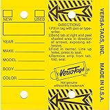 Self Laminating Self Protecting Versa Tags Key Tags with Rings (250 per Box) (Yellow)