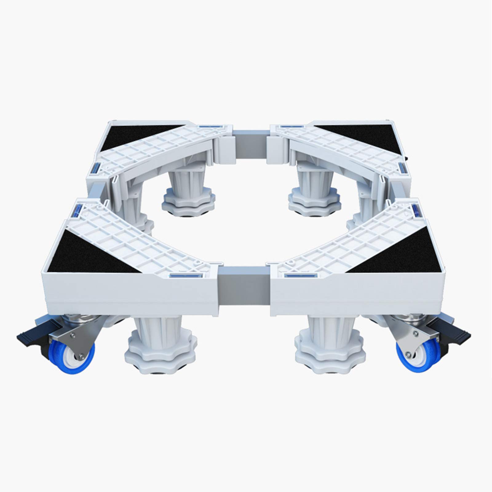 CarolynDesign Multifunction Movable Adjustable Wash Machine Stand Base with 4x2 Locking Casters and 8 Strong Feet Also for Dryer and Refrigerator