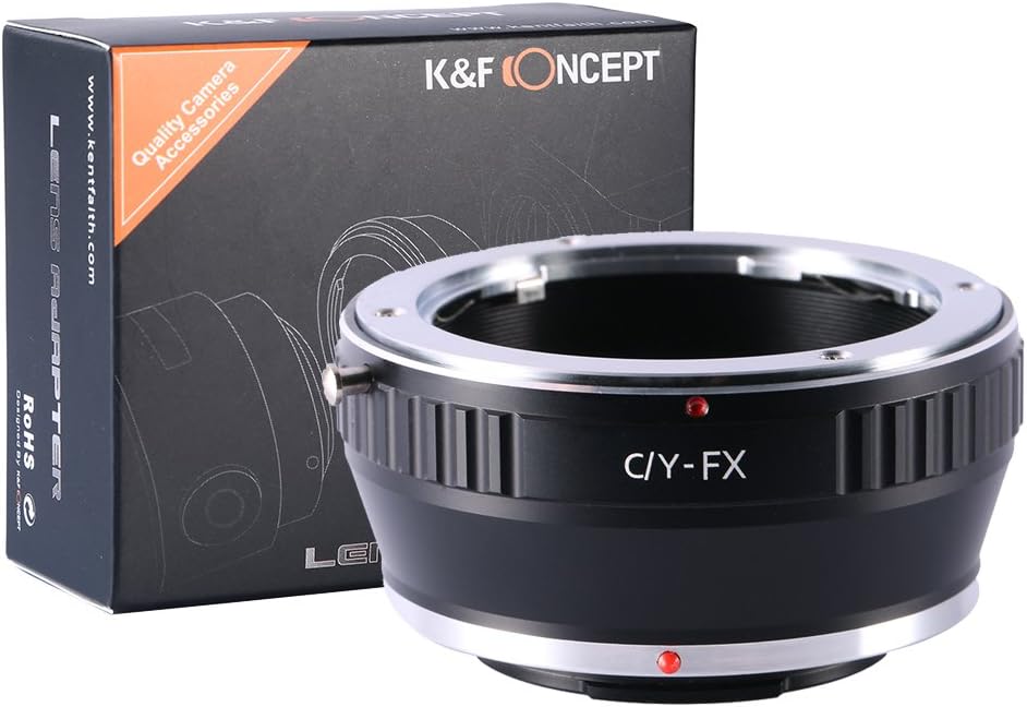 Contax to Fuji Adapter,Fujifilm Contax,C/Y to FX,K&F CONCEPT Lens Mount Adapter for Contax/Yashica CY C/Y Mount Lens to Fujifilm Fuji X FX Mirrorless Camera Body for Fuji XT2 XT20 XE3 XT1 X-T2