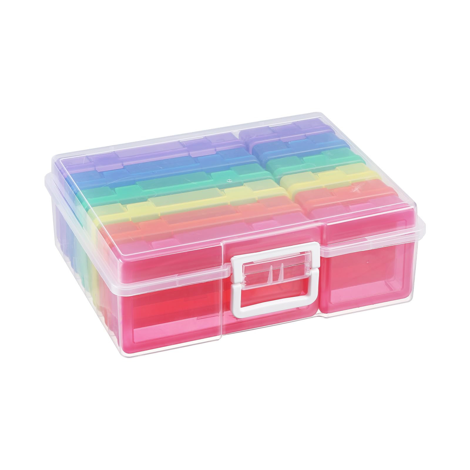 Photo 1 of Naivees Photo Storage Case Storage Containers Box Main Organizer with Multiple Small Case Photo Keeper with Handle for Photos, Pictures and Sewing Supplies (6 Pack-Colored-Medium and 6 Small)