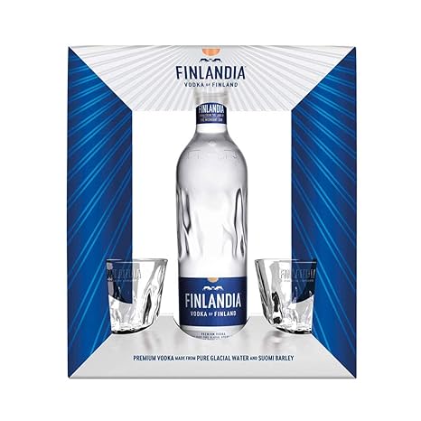 Finlandia Vodka Geschenkset (1 x 0,7 Liter) inkl. 2 Original Gläser