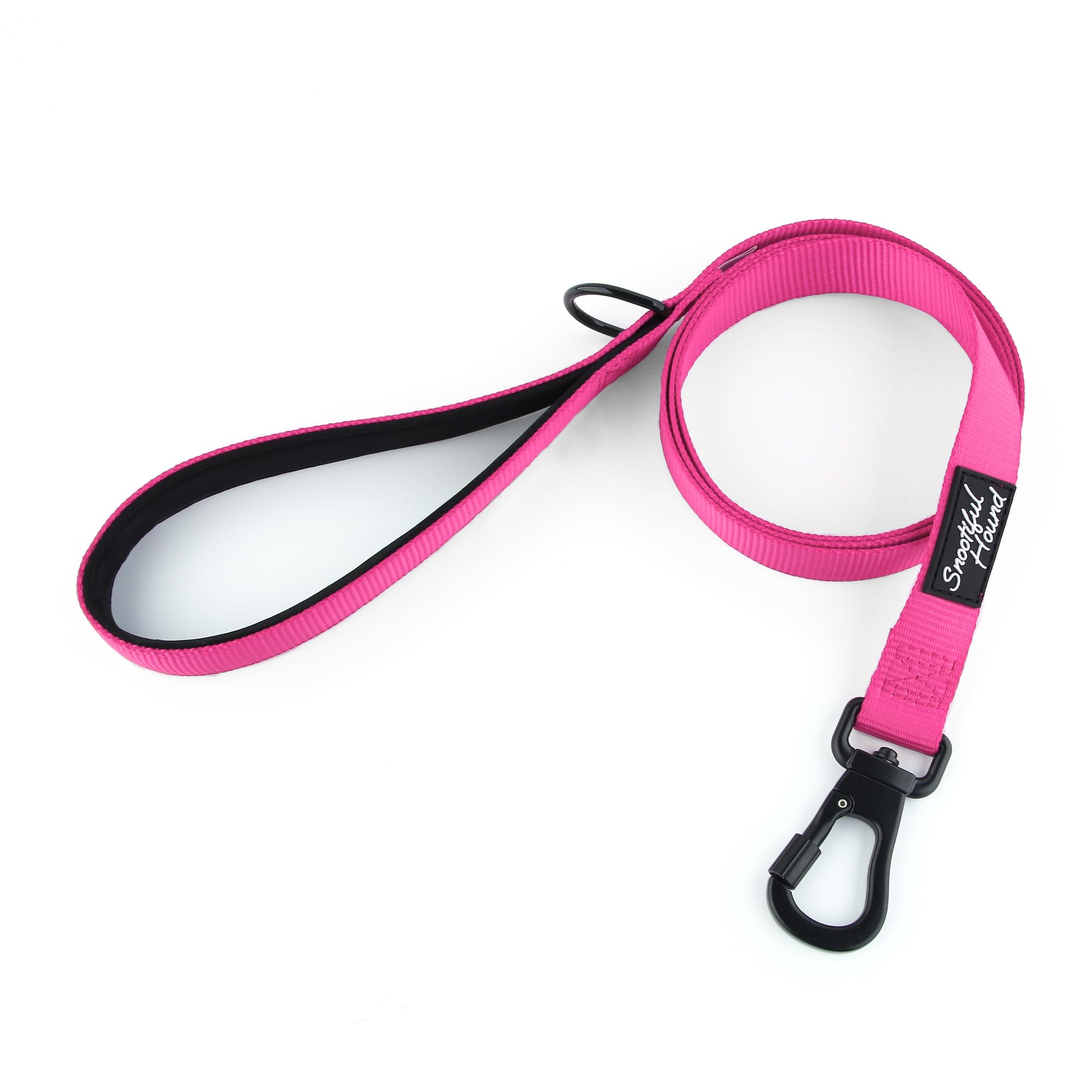 Snootiful Hound Secure Locking Dog Lead with Padded Handle - Carabiner Dog Leash - Anti Theft (Pink, 150cm)