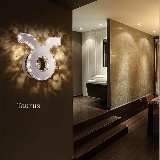 Zh Creative Zodiac Led Taurus Bedroom Bedside Crystal
