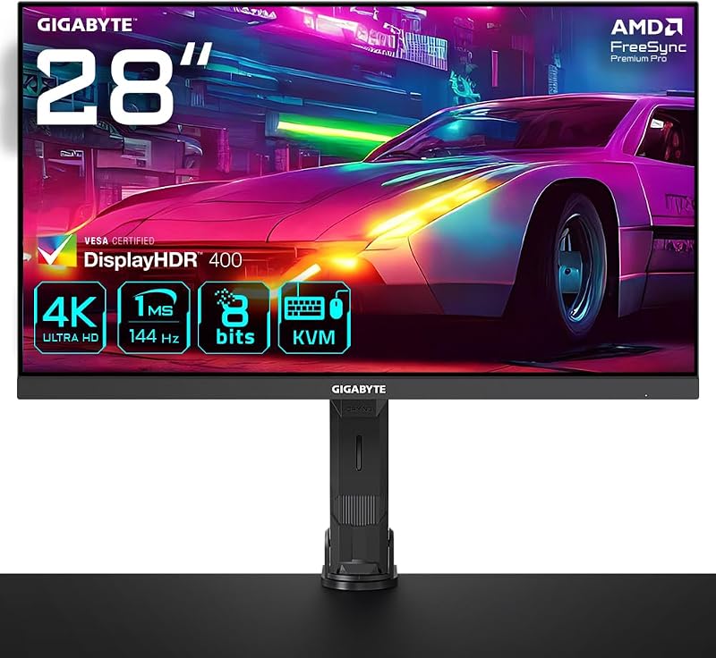Gigabyte M28UAE EK 28" 4K 144Hz 1ms LED Gaming Monitor HDMI 2.1 FreeSync
