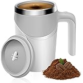 Ubitree Self Stirring Mug, 12oz Rechargeable Automatic Stirring Cup for Coffee, Tea, Hot Chocolate & Protein Shakes, Insulated Stainless Steel Travel Tumbler with Handle for Home, Office, Car & Gifts