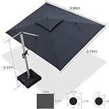 PURPLE LEAF Garden Cantilever Parasol 2.7m x 3.65m Gray Rectangular view 8