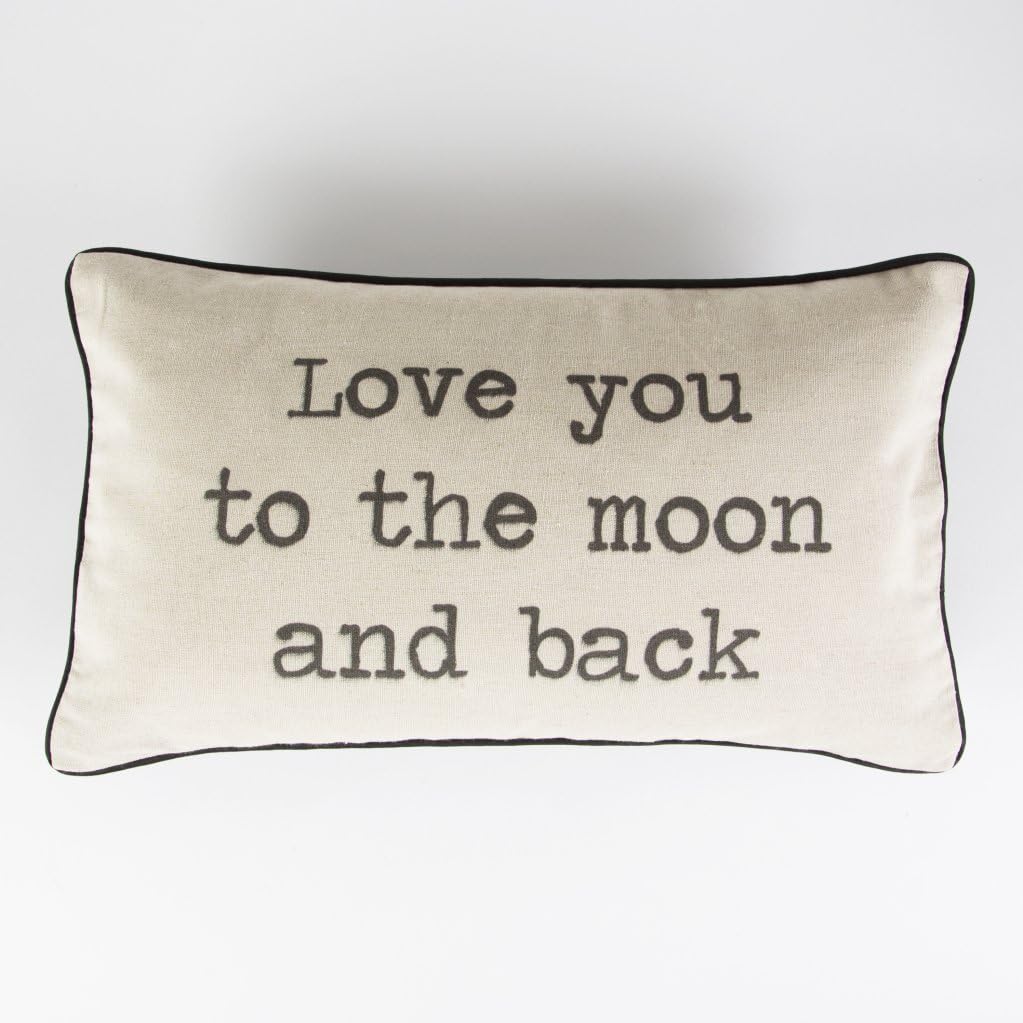 Sass and Belle Rustic Cotton/Linen Cushion Love you to the Moon and Back