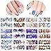 Christmas Nail Decals Water Transfer(12 Pack), Konsait Christmas Nail Wraps Water Slide Xmas Nail Art Stickers for Women Kids Girls Kiss Designs for Christmas Party Favor Decoration Decor Supplies