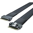 10Gtek 24G SlimSAS SFF-8654 to SFF-8654 Cable, 8i Internal Cable, SAS 4.0, 100-ohm, Compatible with Servers, Storage Systems, Workstations & High-Performance Computing, 0.5-m(1.65ft)