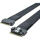 10Gtek 24G SlimSAS SFF-8654 to SFF-8654 Cable, 8i Internal Cable, SAS 4.0, 100-ohm, Compatible with Servers, Storage Systems, Workstations &amp; High-Performance Computing, 0.5-m(1.65ft)