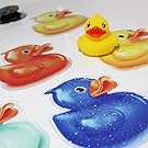 SlipRx USA Non-Slip Bathtub or Shower Stickers Safety Adhesive Duck | Non-Toxic, Anti-Bacterial, Mold & Mildew Resistant, Surface Area - 6" Diameter Mat | Rubber Ducky | Baby Shower Gift