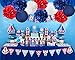 Nautical Party Decor Pom Poms Tissue Paper Lanterns Navy Blue Mixed Red White Patriotic Decorations Captain America Party Supplies for Baby Shower Boy Scout Banquet Birthday Party Decorations