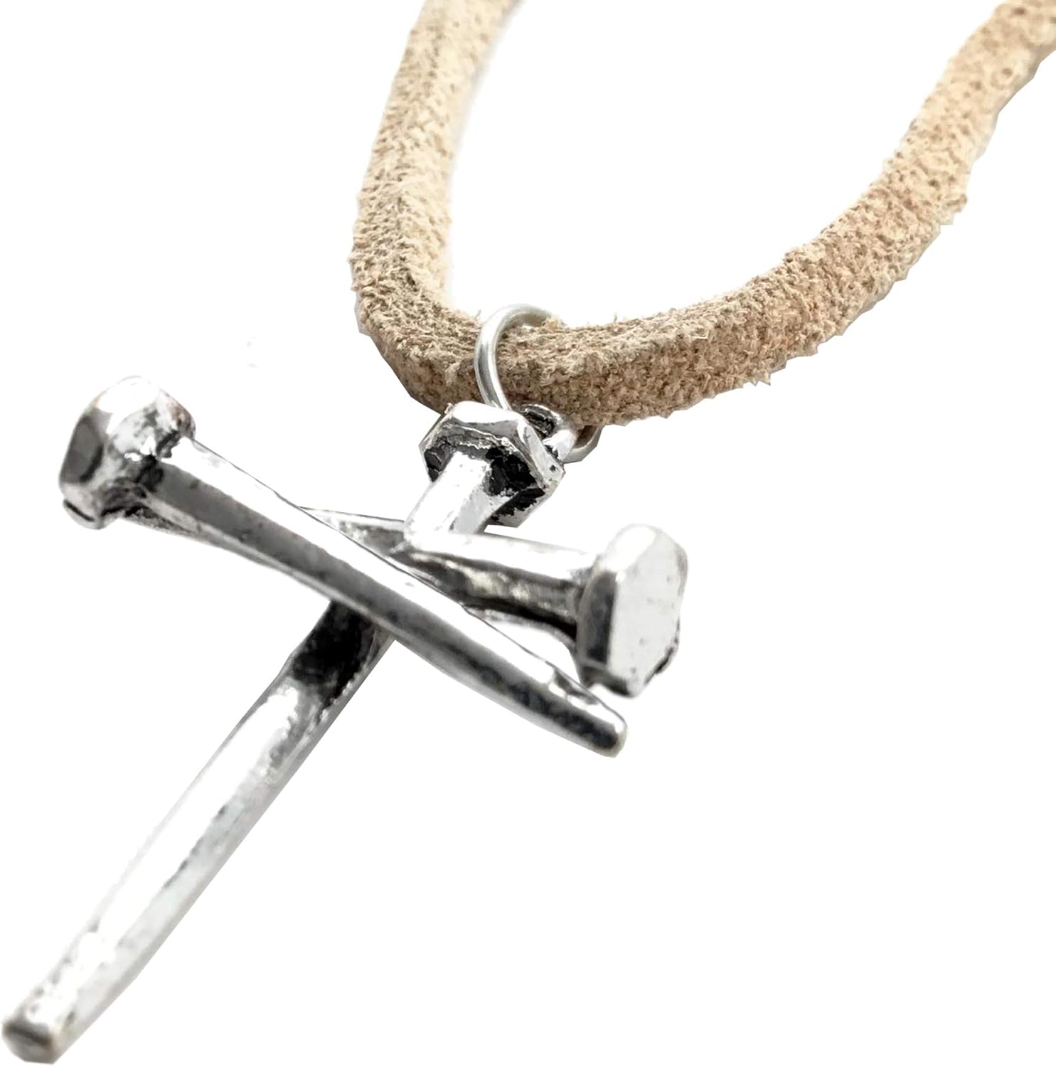 JEWELRY 3 Nail Cross Pendant on Suede Cord Necklace