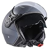 Harssidanzar Motorcycle Helmet Dual Visor Open Face
