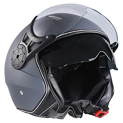 Harssidanzar Motorcycle Helmet Dual Visor Open Face