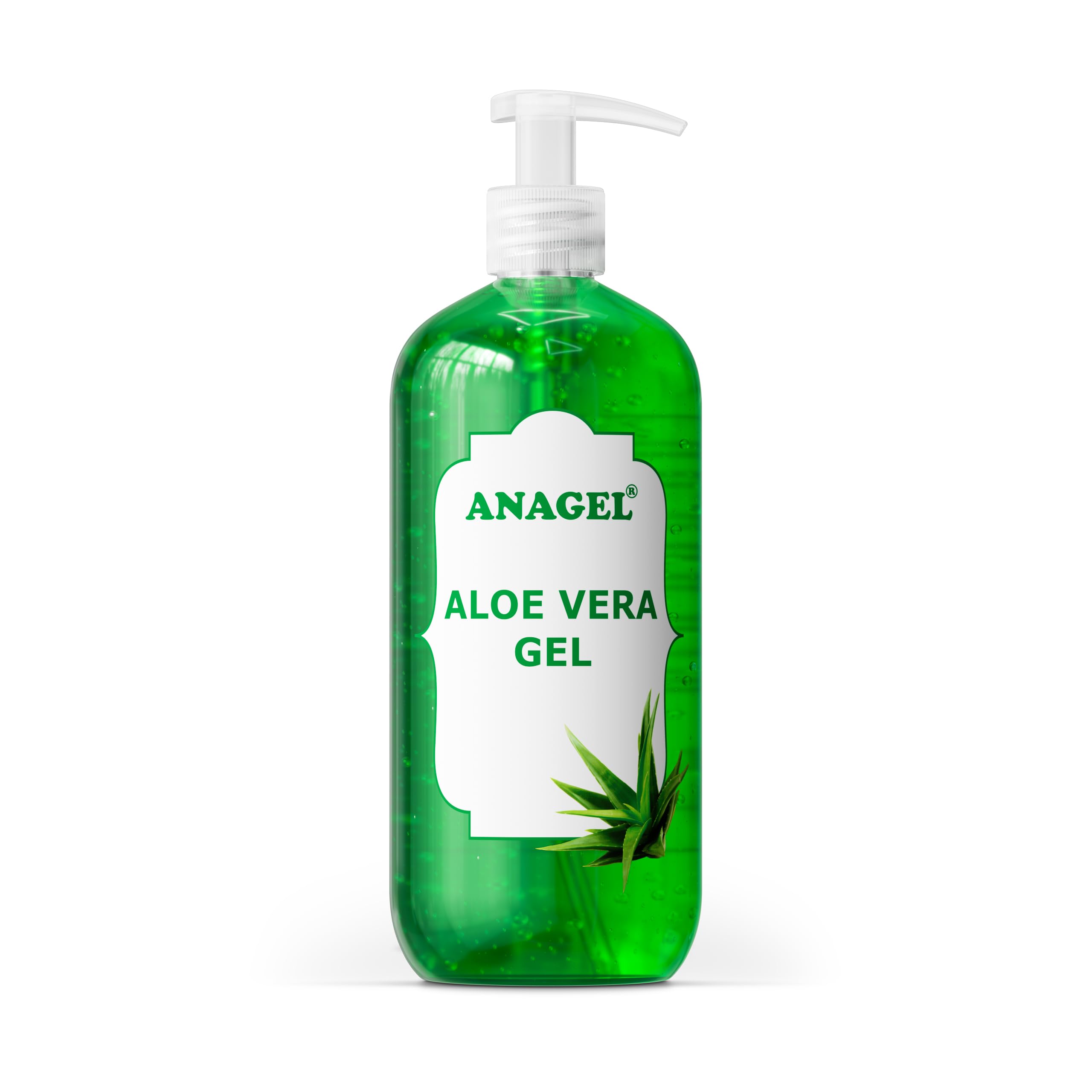 Aloe Vera Gel with pump dispenser - Natural skin treatment after sun, hair removal, shaving etc (500ml)