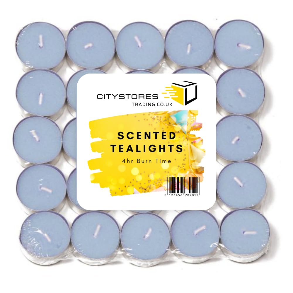 Citystores® Cotton Flower Scented Tea Lights | 25 Candles | 4-Hour Burn Time | Perfect for Nightlights & Xmas
