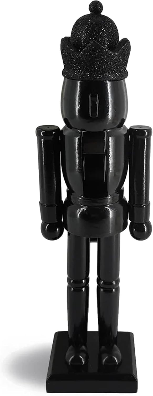 Nutcrackers - Nutcracker Ballet Gifts Modern King Wood Nutcracker Figures, Christmas Mantle Decor, Holiday Home Decorations, Decorative Wooden Statue, 12-inch, Solid Black