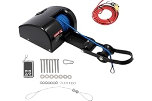 CUBELLIN 35lbs Electric Boat Anchor Winch 12V Marine Saltwater Anchor Windlass Kit with Wireless Remote Control & 100ft Braided Rope, for Boats up to 24ft