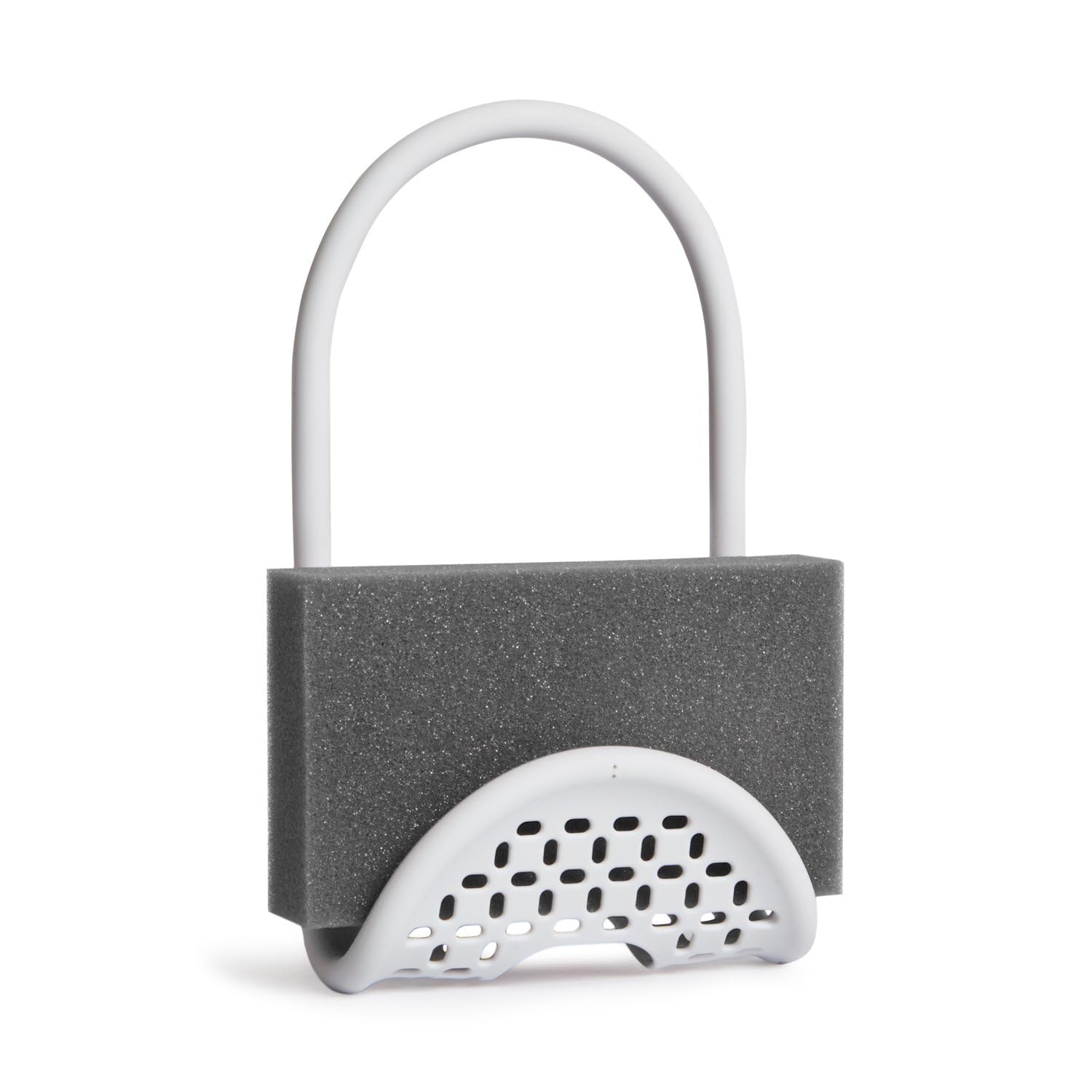 Umbra Sling Kitchen Sink Caddy Sponge Holder, Hangs Over Faucet or Divider, Single, White