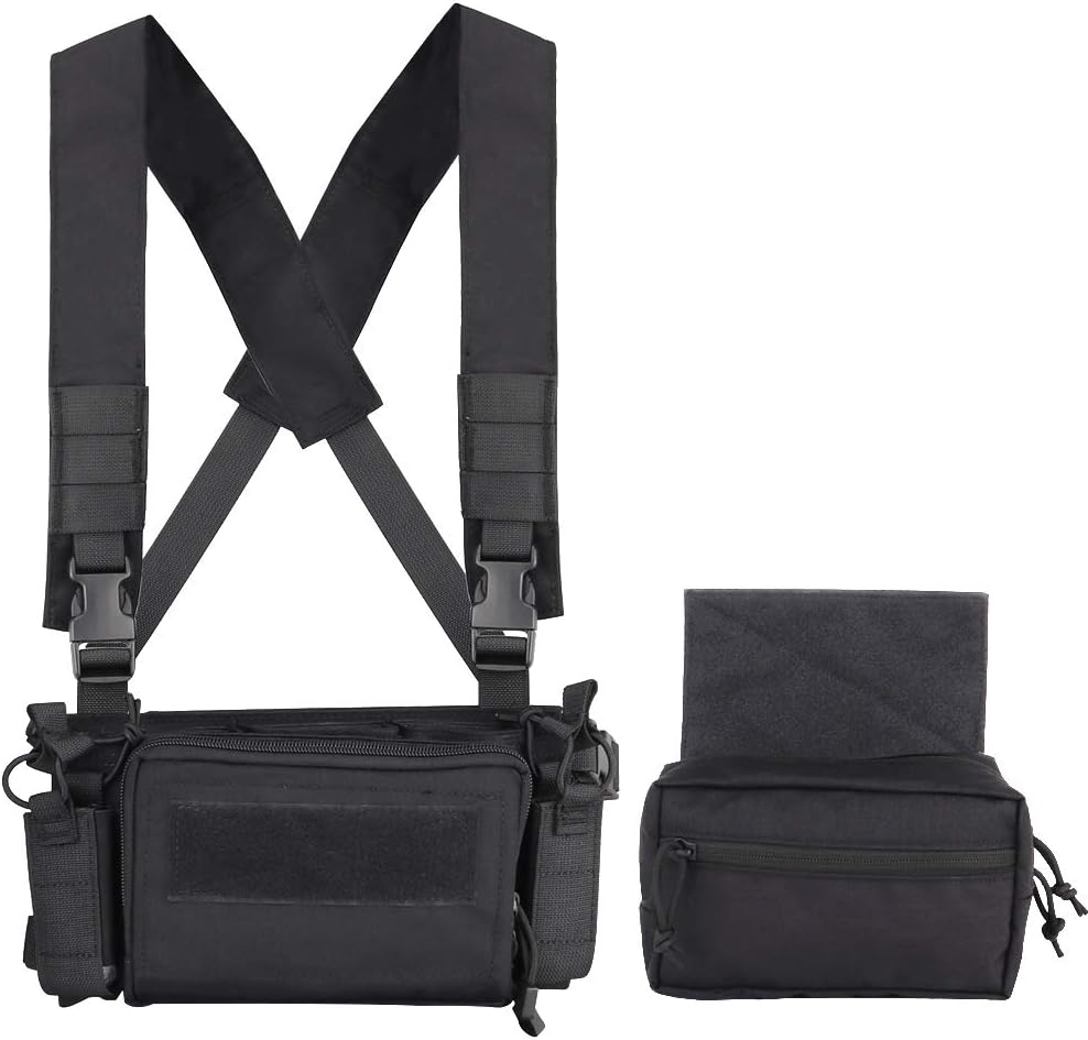 Amazon Com Detech Tactical Vest Army Chest Rig Carrier Armor X Harness Rifle Pistol Magazine Pouch Crx Hunting Equipment Accessories Clothing