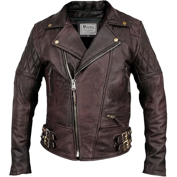 San Diego Leather Old School Motorcycle Jacket Anthracite at